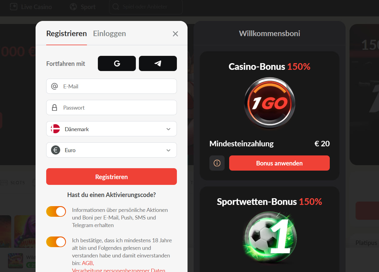 Sportwetten und Casino ein Konto für alles